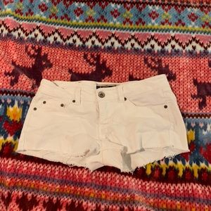 White jean shorts
